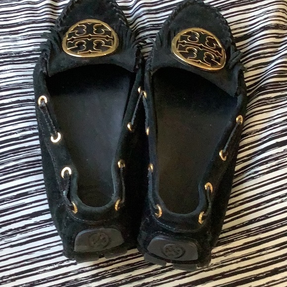 Tory Burch Driving Moccasin Loafer Suede 8.5 Women’s Tory Logo - Picture 2 of 5